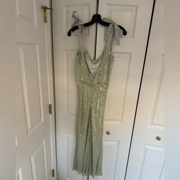 Markarian Sleeveless Sequin Scoop-Neck Midi Dress Color Ivory Sequins size 4 - Picture 3 of 4